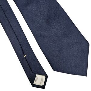 Wembley Necktie Navy Blue Solid Polyester Classic Business Formal Tie‎ Preppy